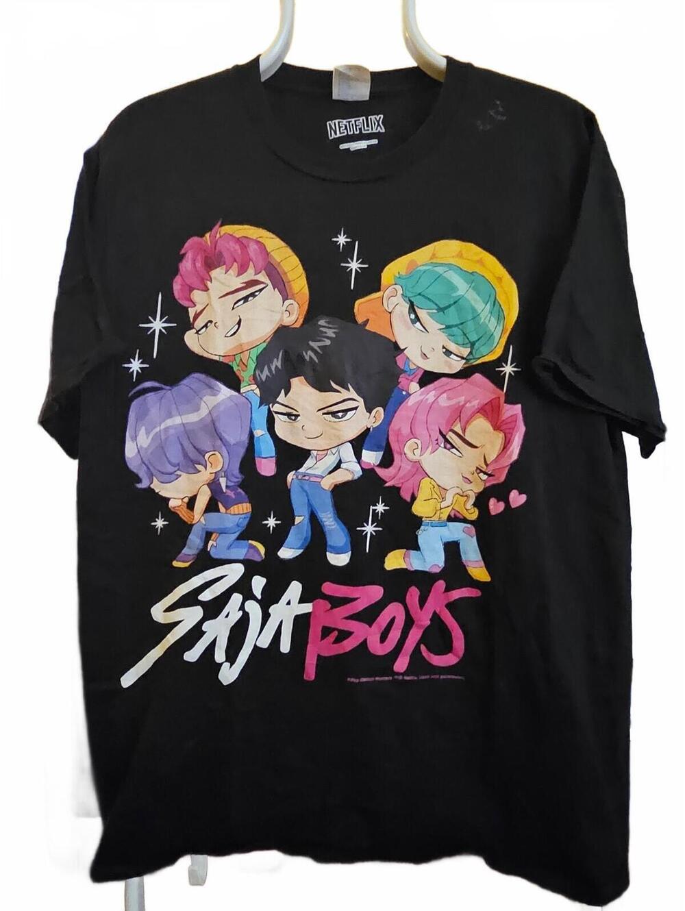 KPop Demon Hunters Saja Boys Chibi Group T-Shirt Netflix Large - $25 @ hot topic